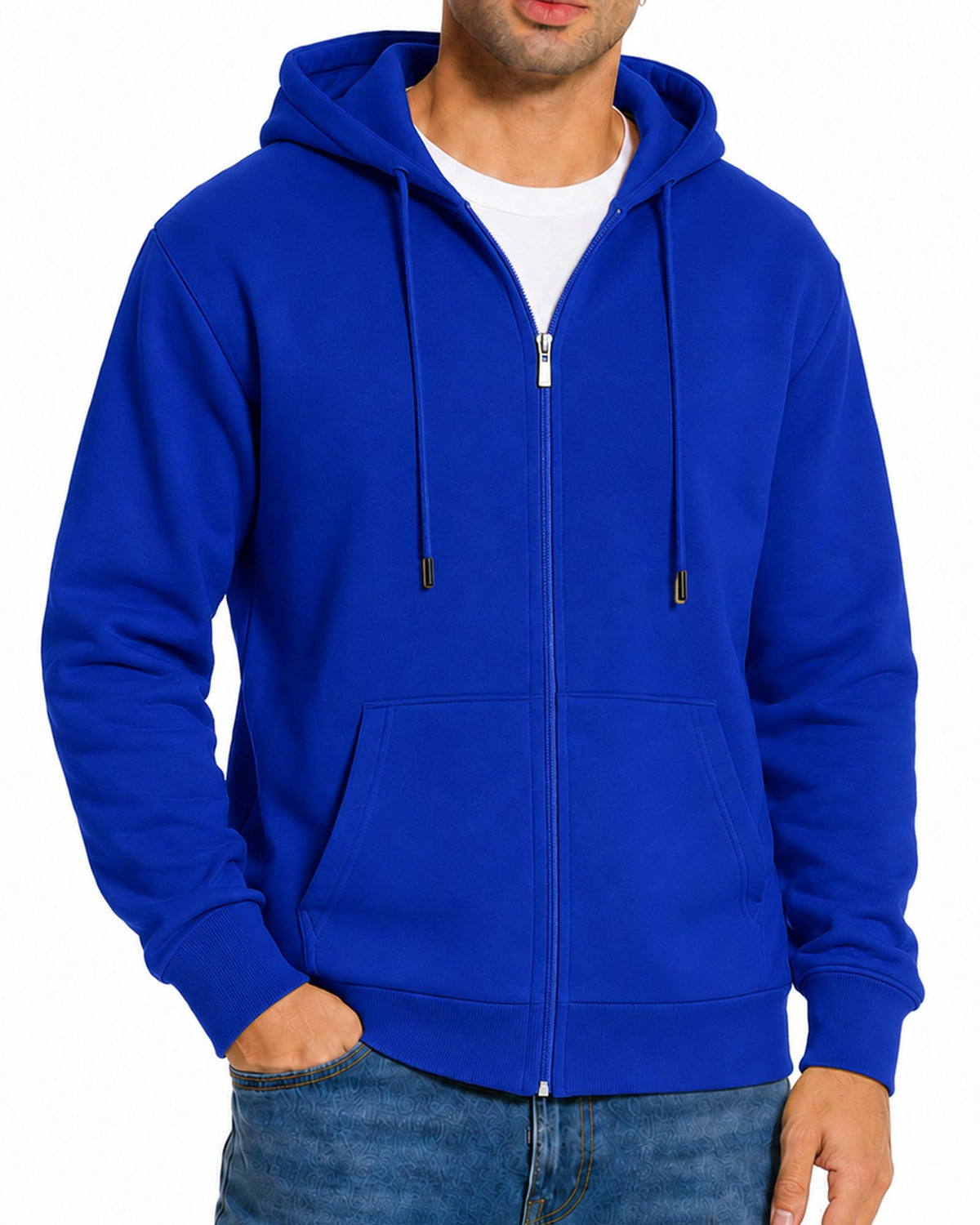 Men's Zip Up Hoodie Fleece Sweatshirt Jacket with Pockets