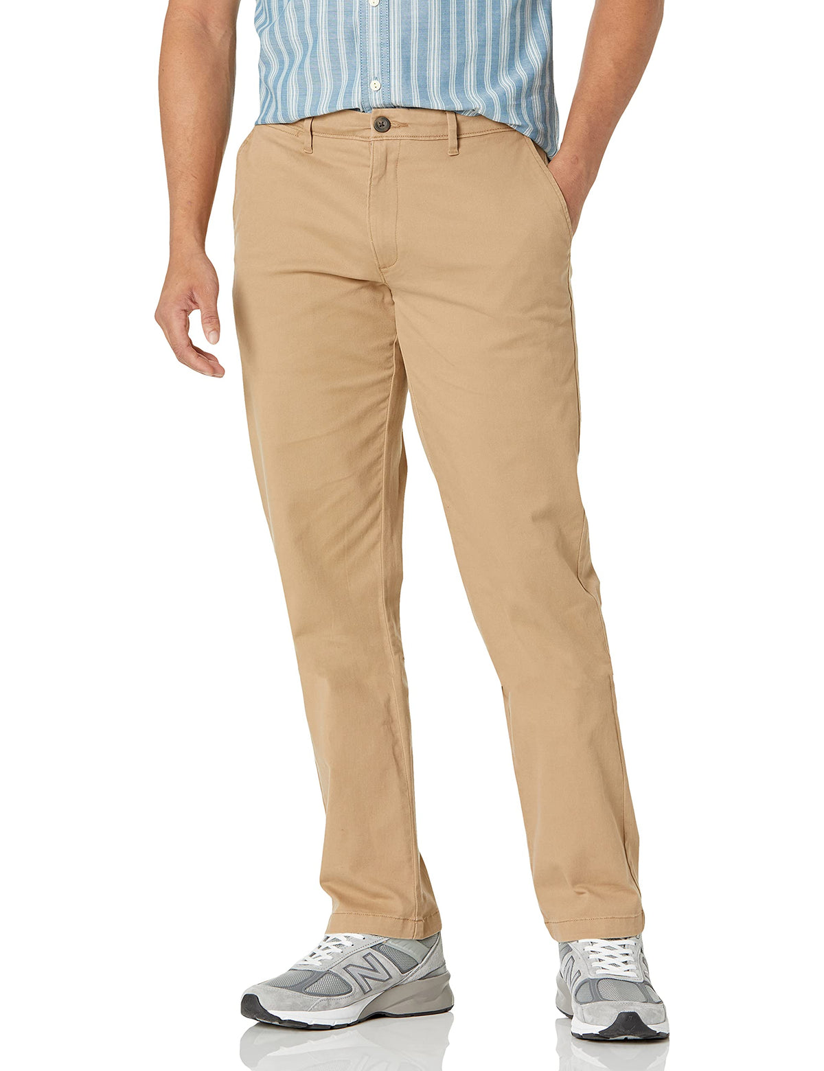 Amazon Essentials Men's Straight-Fit Casual Stretch Chino Pants, Sits at Waist