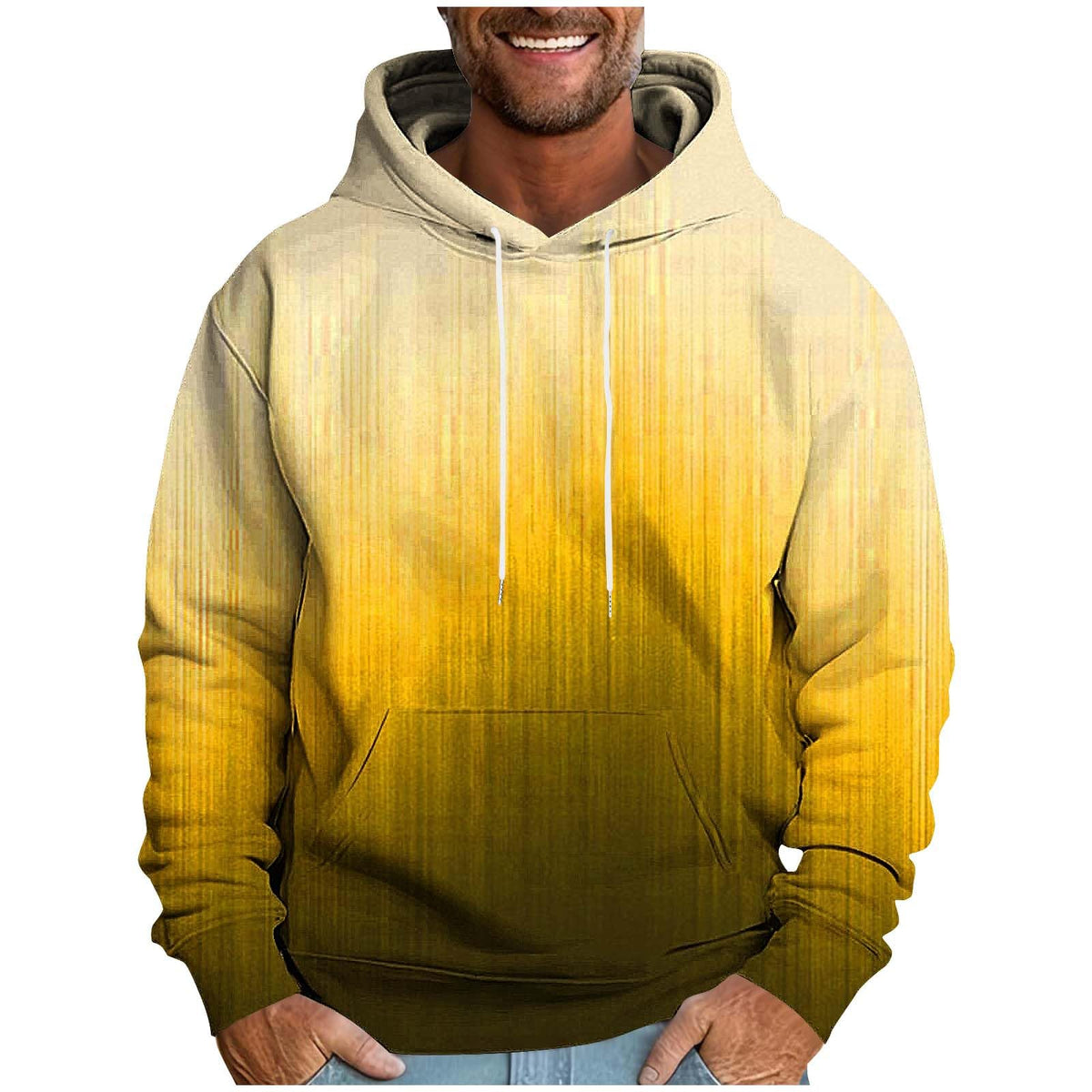 Hoodies for Men Ombre Gradient Graphic Hooded Sweatshirt