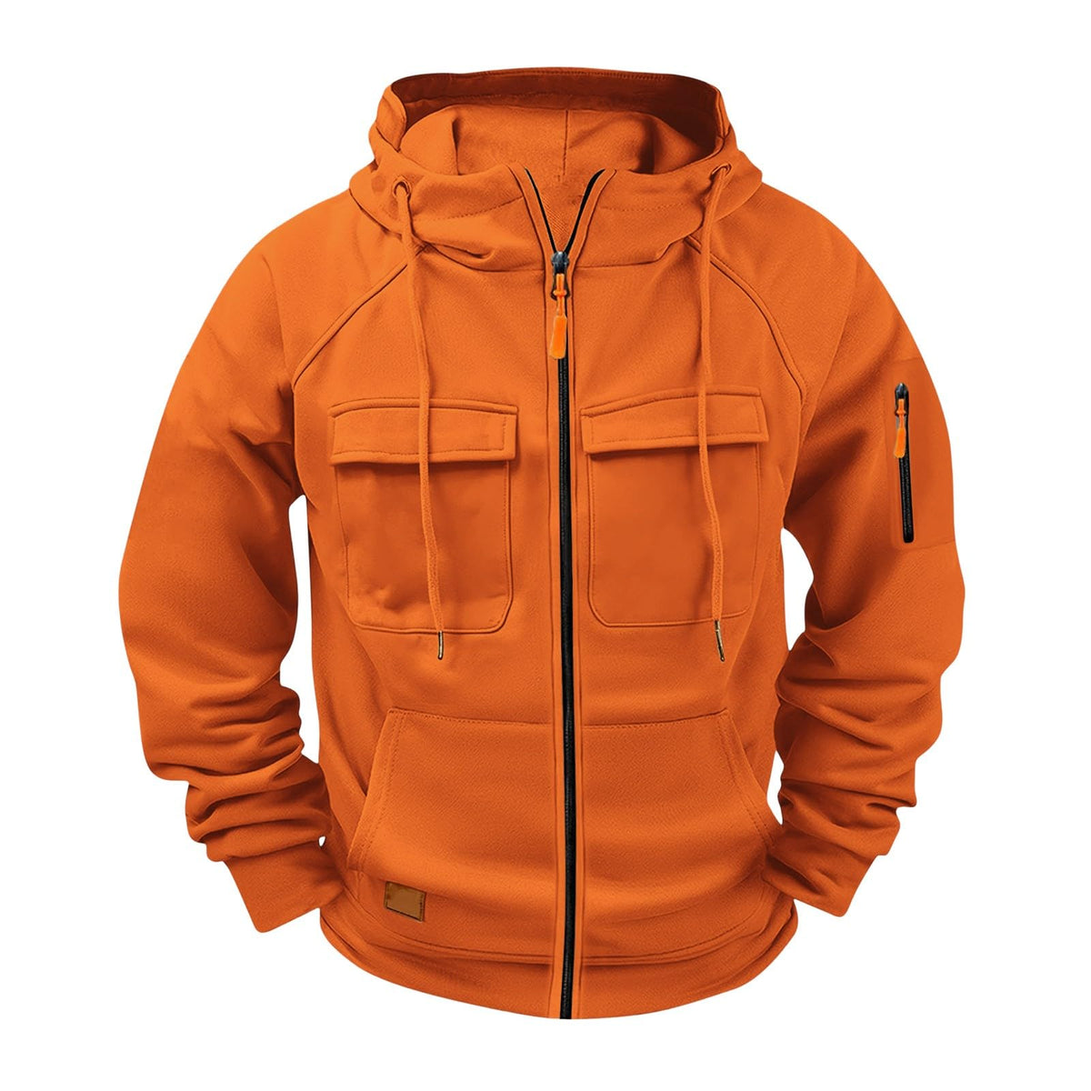 Tactical Hoodies for Men Full Zip Up Fleece Lined Cargo Sweatshirts
