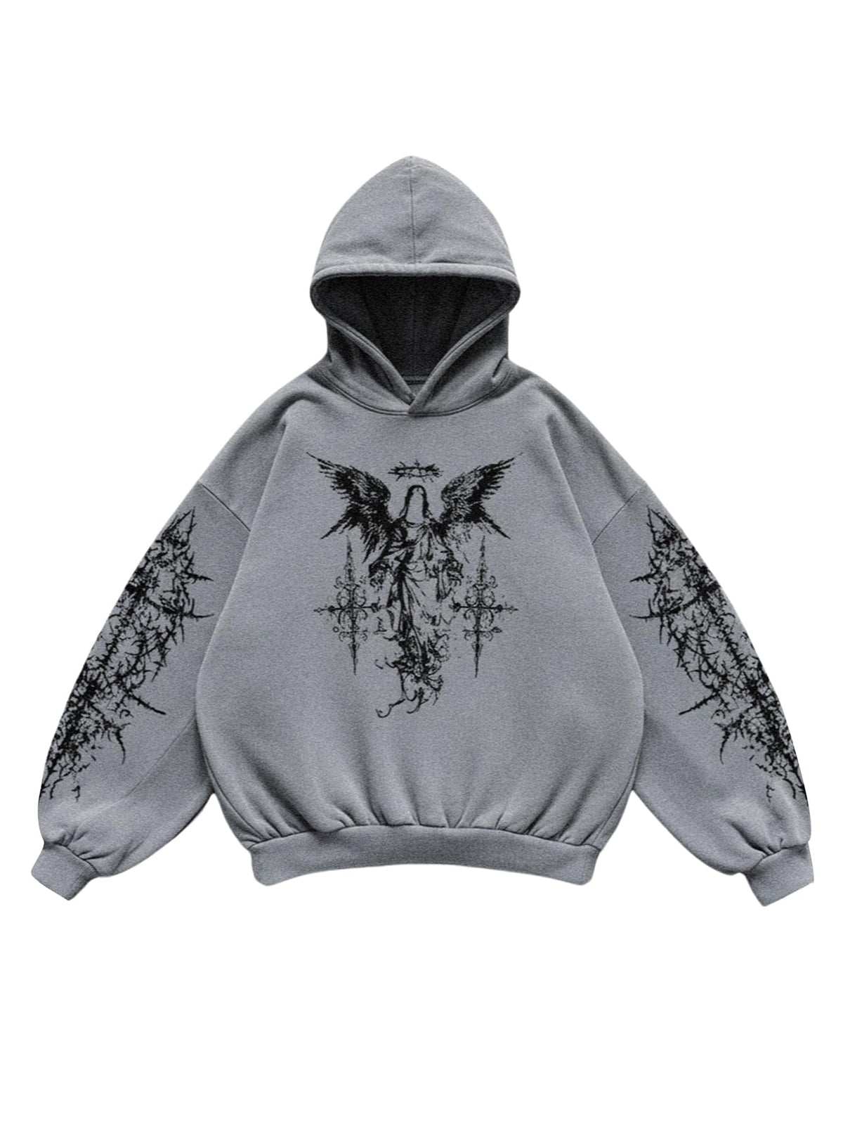 Verdusa Men's Y2k Gothic Graphic Hoodie Sweatshirt