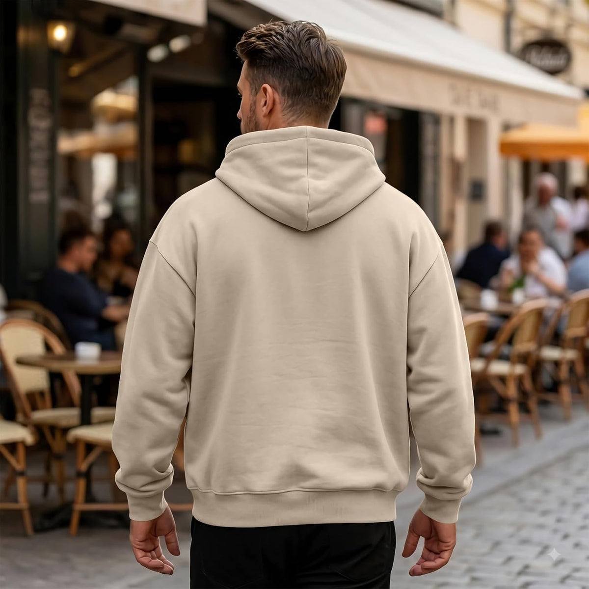 Mens Hoodie Big and Tall Streetwear Hoodies Fleece Hood Pullover Sweatshirt
