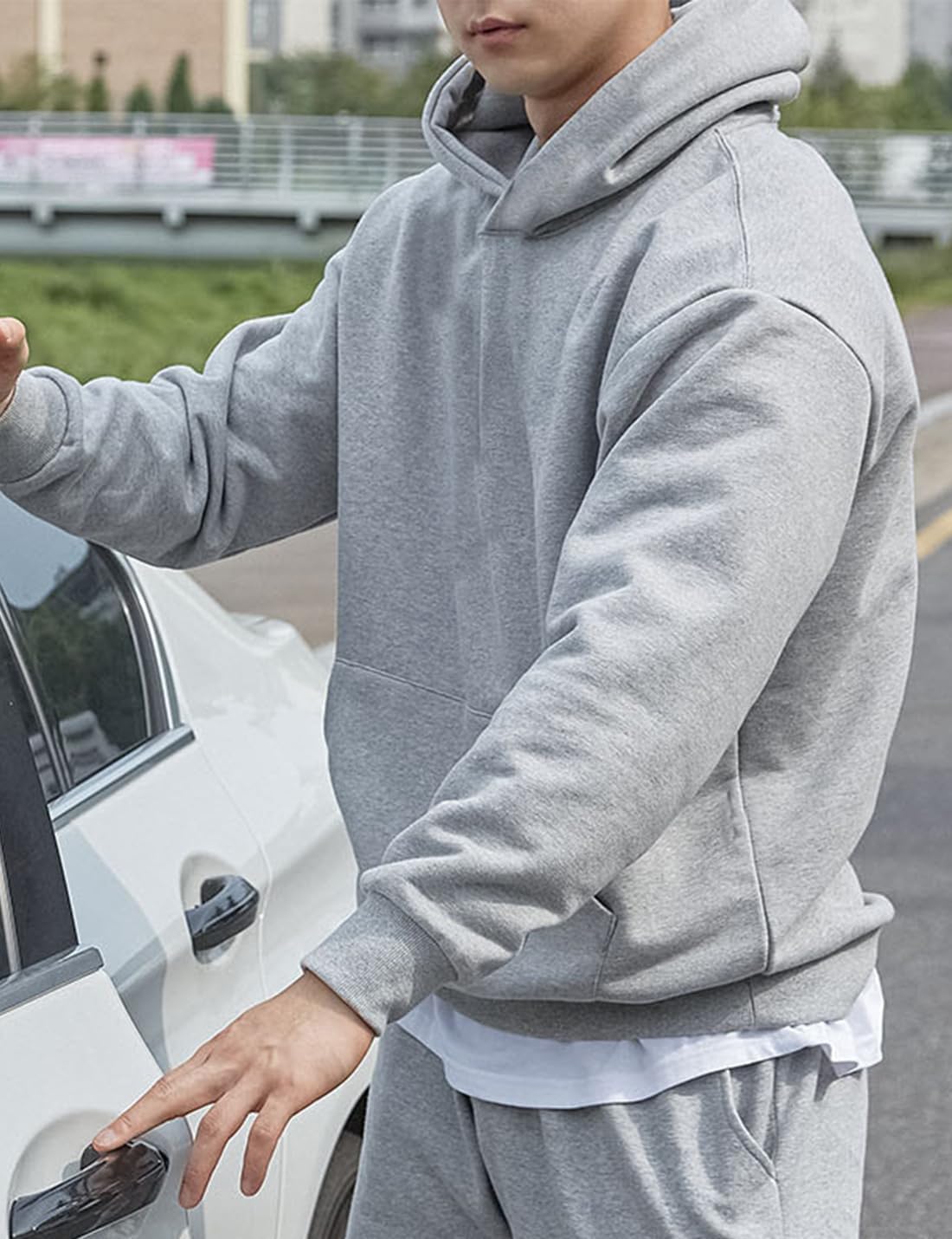 PAODIKUAI Men Hoodie Sweatshirt Loose Fit Fashion Pullover Hoodie Casual Long Sleeve Hooded Sweatshirt with Pocket