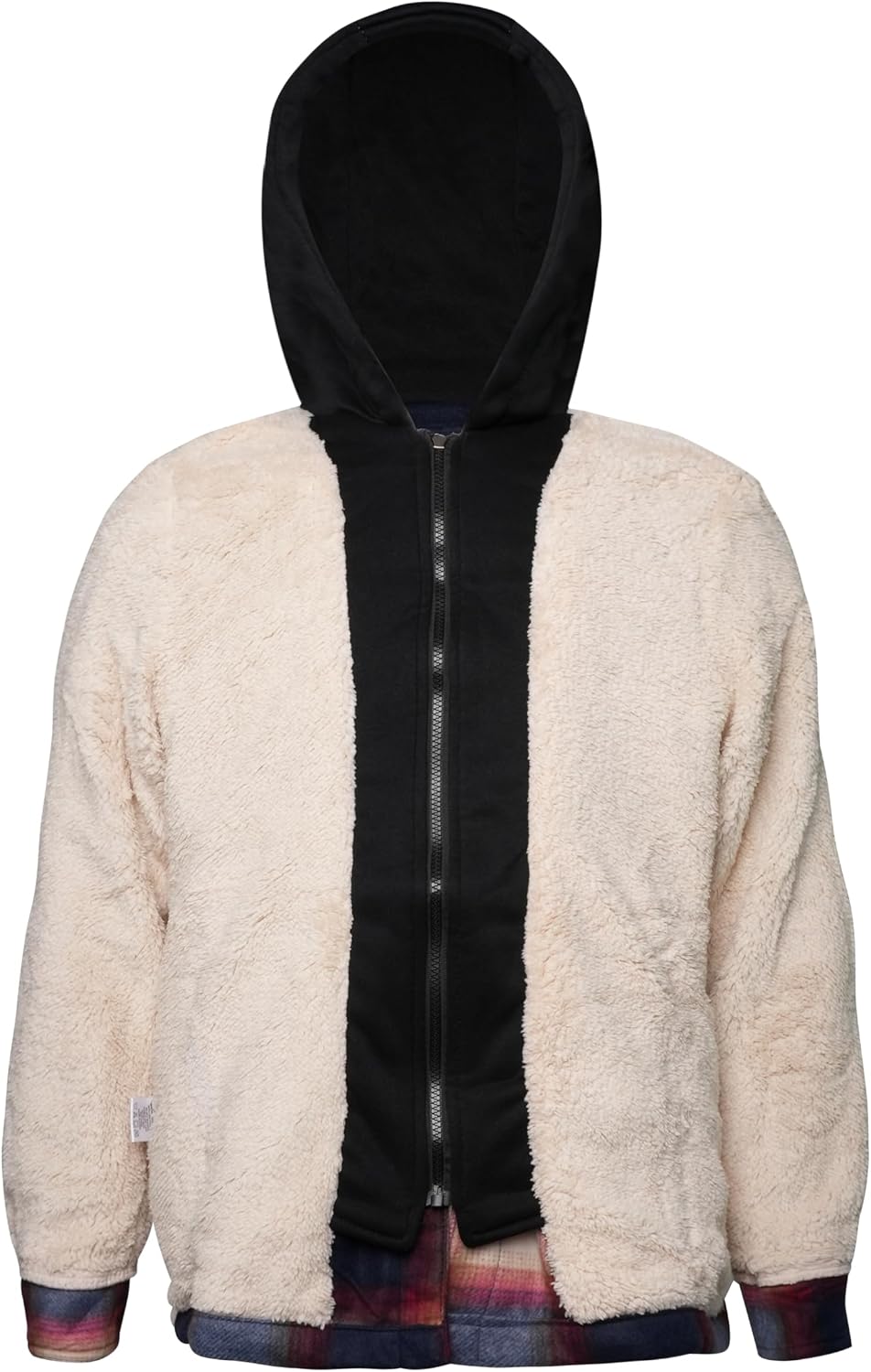 Gary Com Heavy Thick Flannel Plaid Jacket Sherpa Fleece Lined Hoodies for Men Zip Up Winter Warm Coat Zipper Sweatshirt