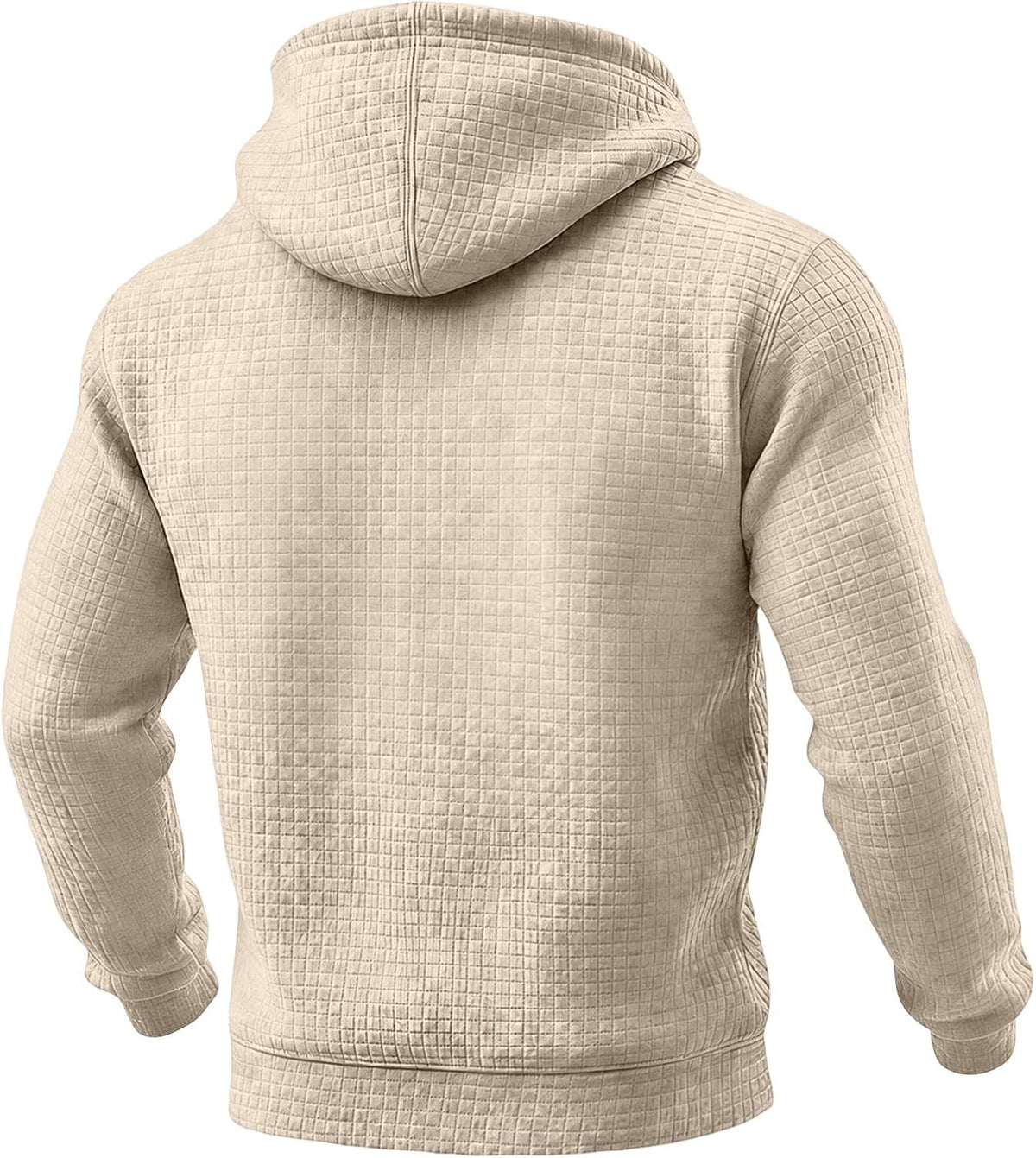 Men's Hoodie Pullover Fleece Waffle Sweatshirts Casual Plus Size Hoodie
