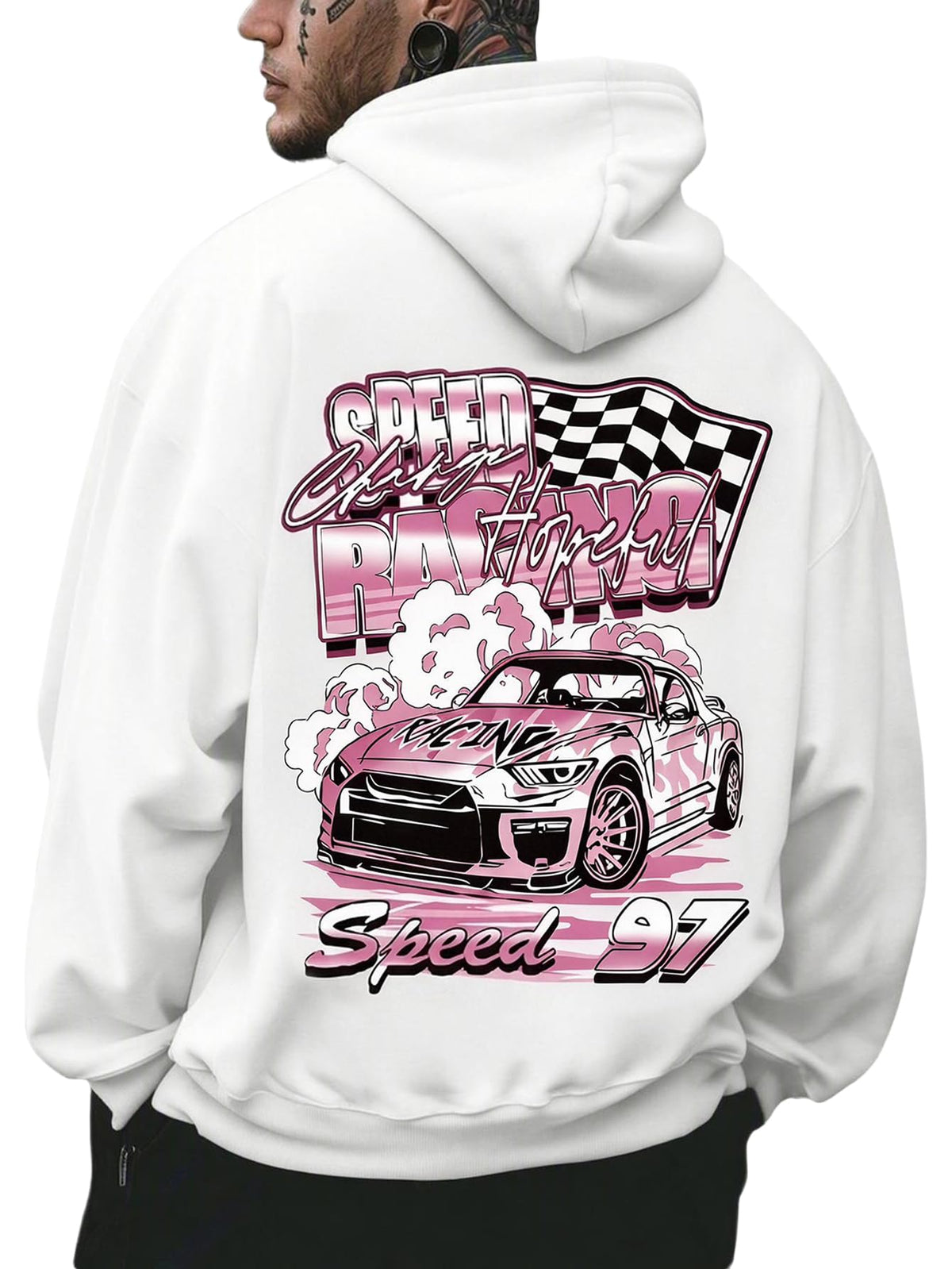 RoseSeek Men's Vintage Graphic Car Hoodies Long Sleeve Thermal Sweatshirts