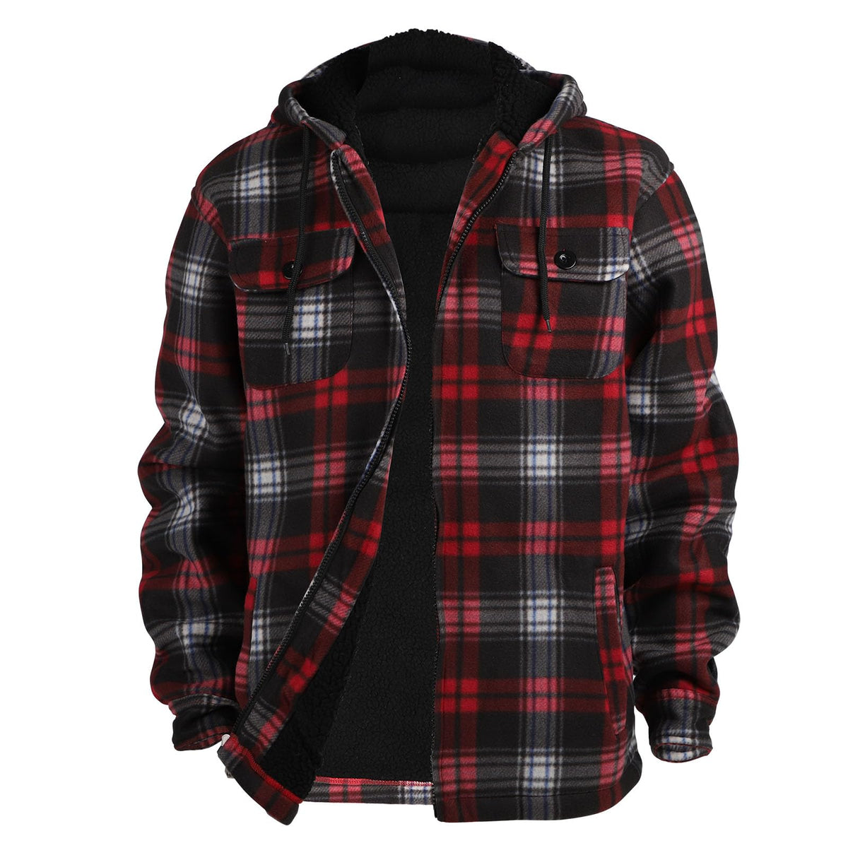Gary Com Heavyweight Sherpa Hoodies for Men, Thick Fleece Lined Full Zip Up Winter Warm Sweatshirts Work Jackets
