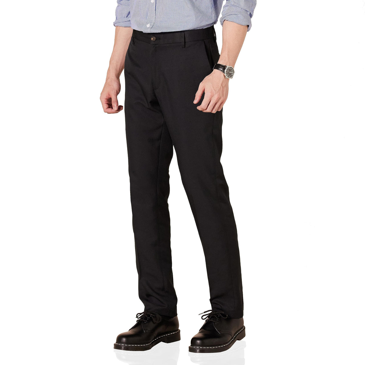 Amazon Essentials Men's Slim-Fit Flat-Front Dress Pants, Straight Leg, Polyester, Stone