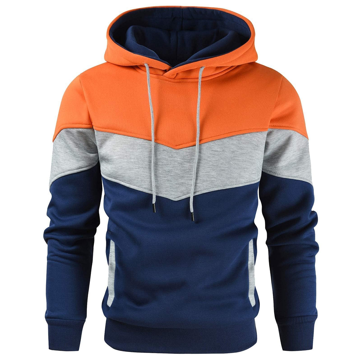 Gesean Men's Novelty Color Block Pullover Fleece Hoodie Casual Sweatshirt