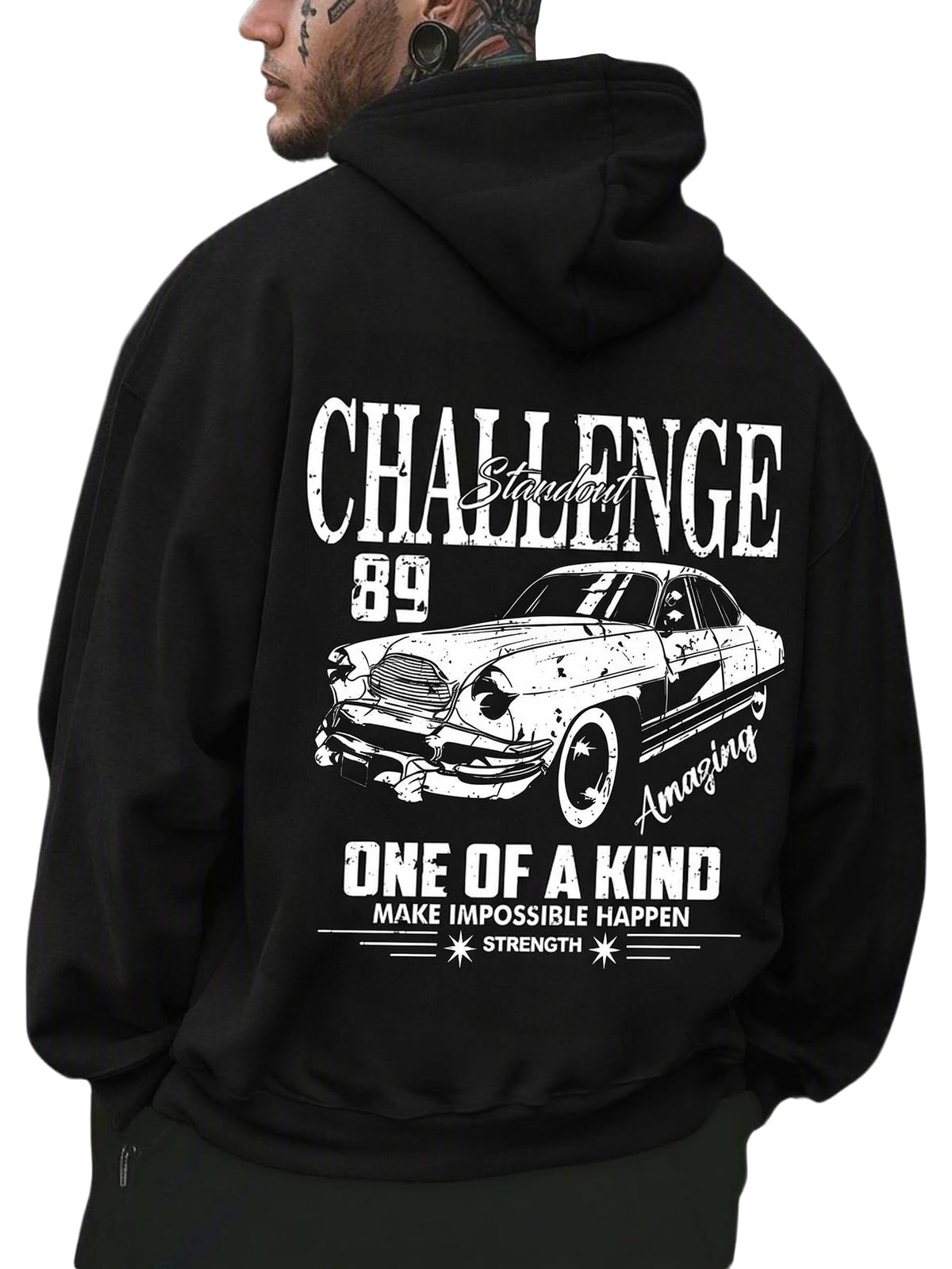 RoseSeek Men's Vintage Graphic Car Hoodies Long Sleeve Thermal Sweatshirts