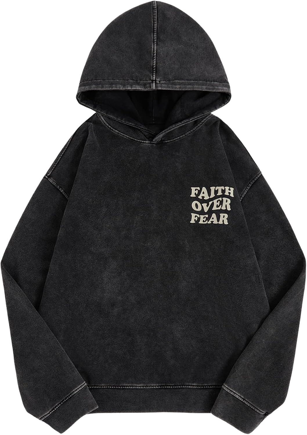 WDIRARA Men's Y2k Graphic Distressed Hoodie Vintage Hooded Sweatshirt