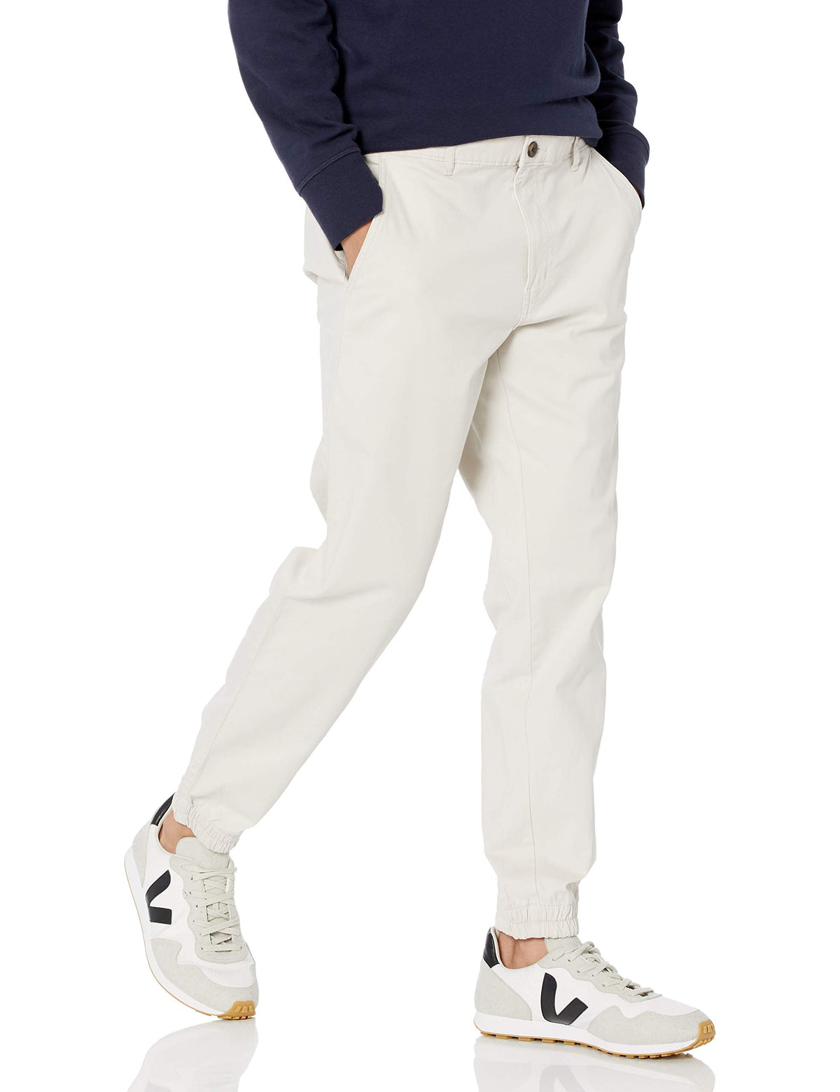 Amazon Essentials Men's Straight-Fit Chino Jogger Pants with Elastic Waist and Pockets