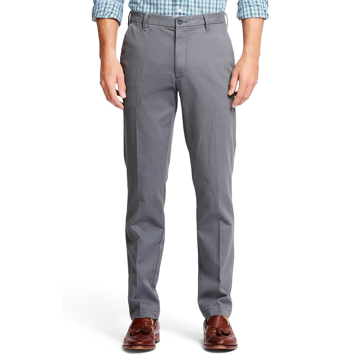Izod Men's Performance Stretch Straight Fit Flat Front Chino Pant