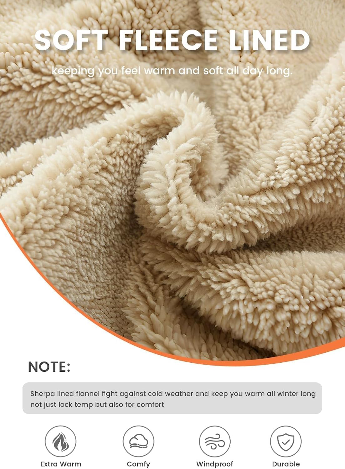 Gesean Men's Cotton Fleece Pullover Hoodie Sherpa Warm Hooded Sweatshirt