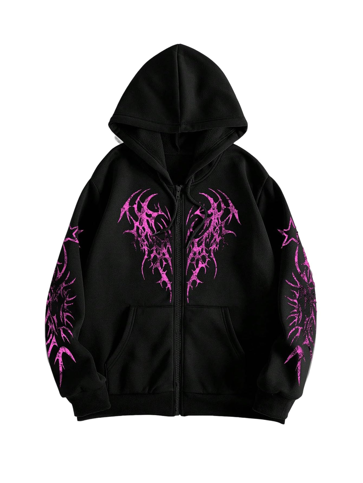 SHENHE Men's Zip Up Graphic Hoodie Long Sleeve Drawstring Sweatshirt