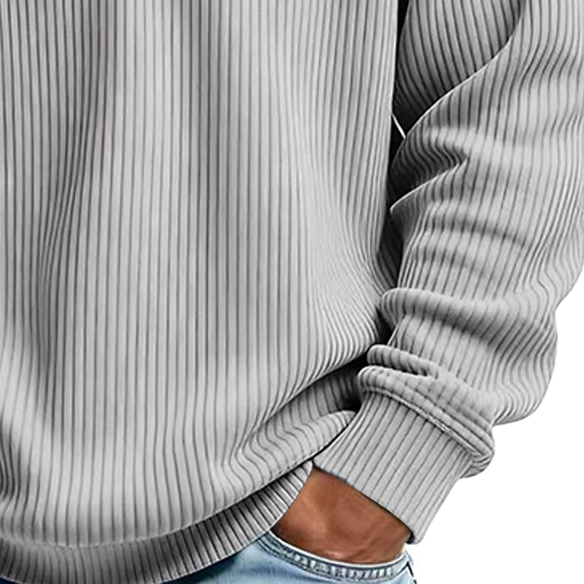 Corduroy Hoodies for Men Quarter Zip Pullover Sweatshirt