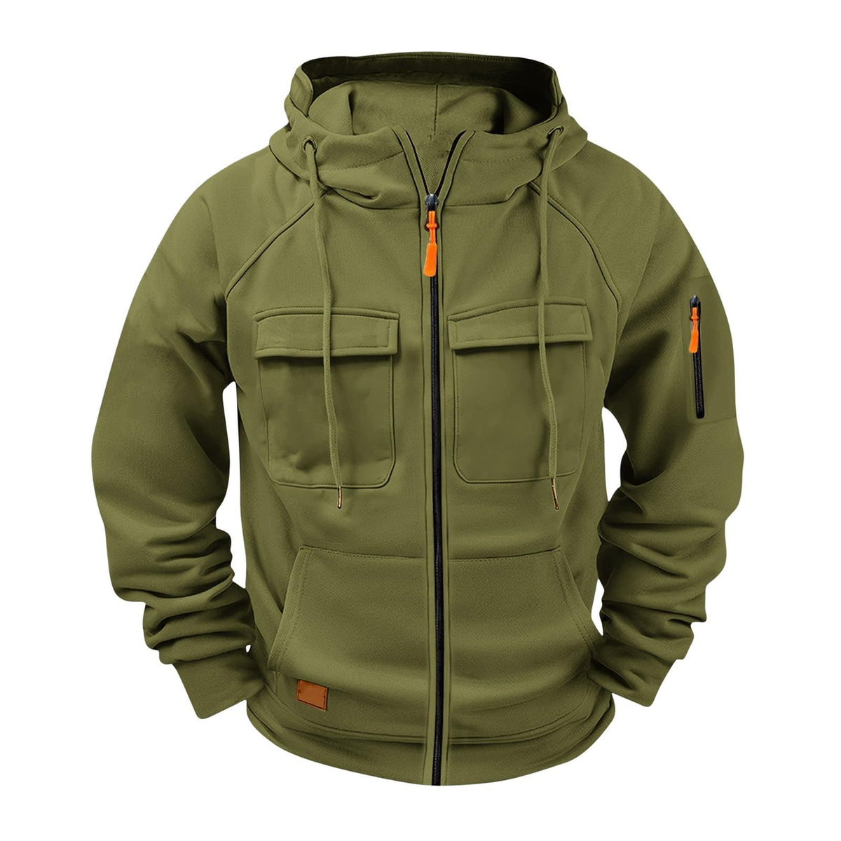 Tactical Hoodies for Men Full Zip Up Fleece Lined Cargo Sweatshirts