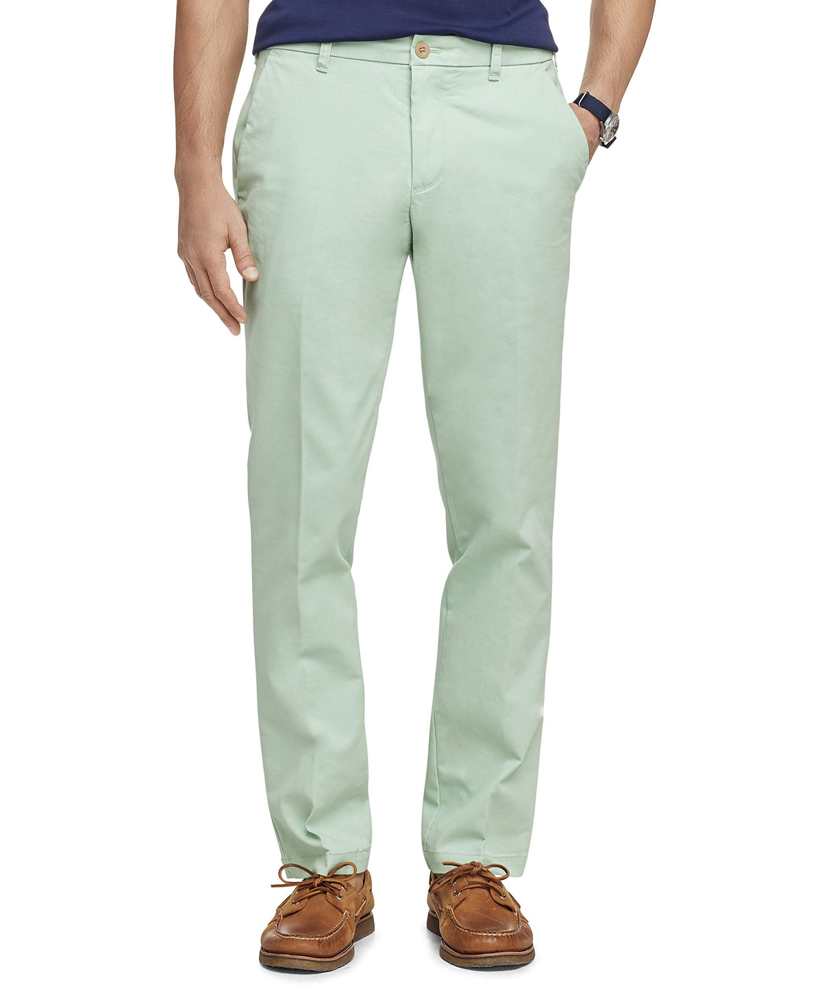 Izod Men's Performance Stretch Straight Fit Flat Front Chino Pant