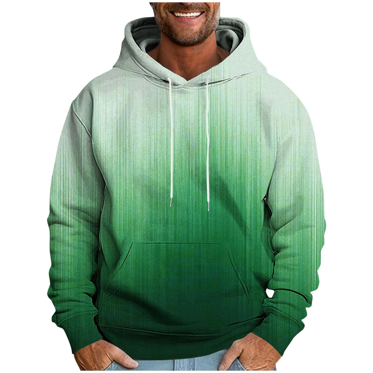 Hoodies for Men Ombre Gradient Graphic Hooded Sweatshirt