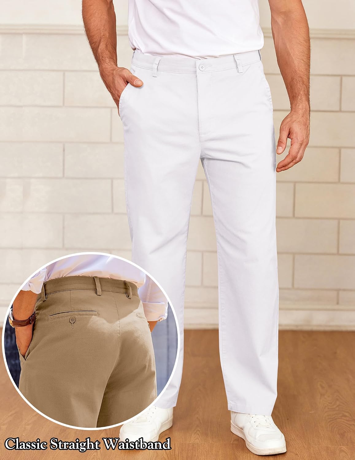 COOFANDY Men's Casual Chinos Pants Classic Stretch Relaxed Fit Khaki Pants
