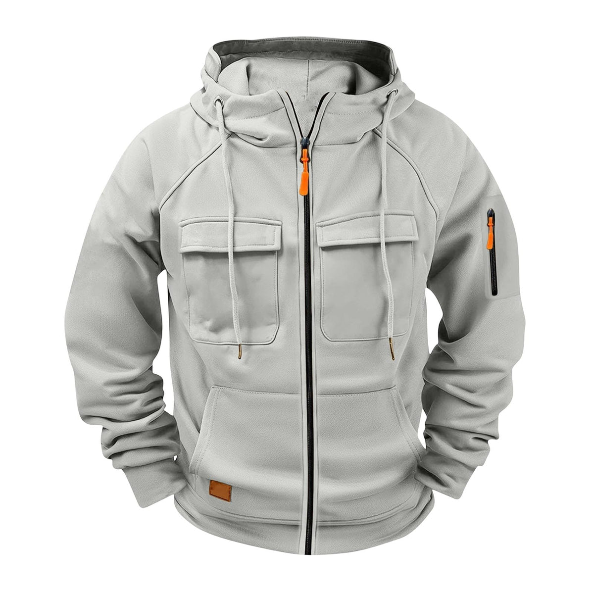 Tactical Hoodies for Men Full Zip Up Fleece Lined Cargo Sweatshirts