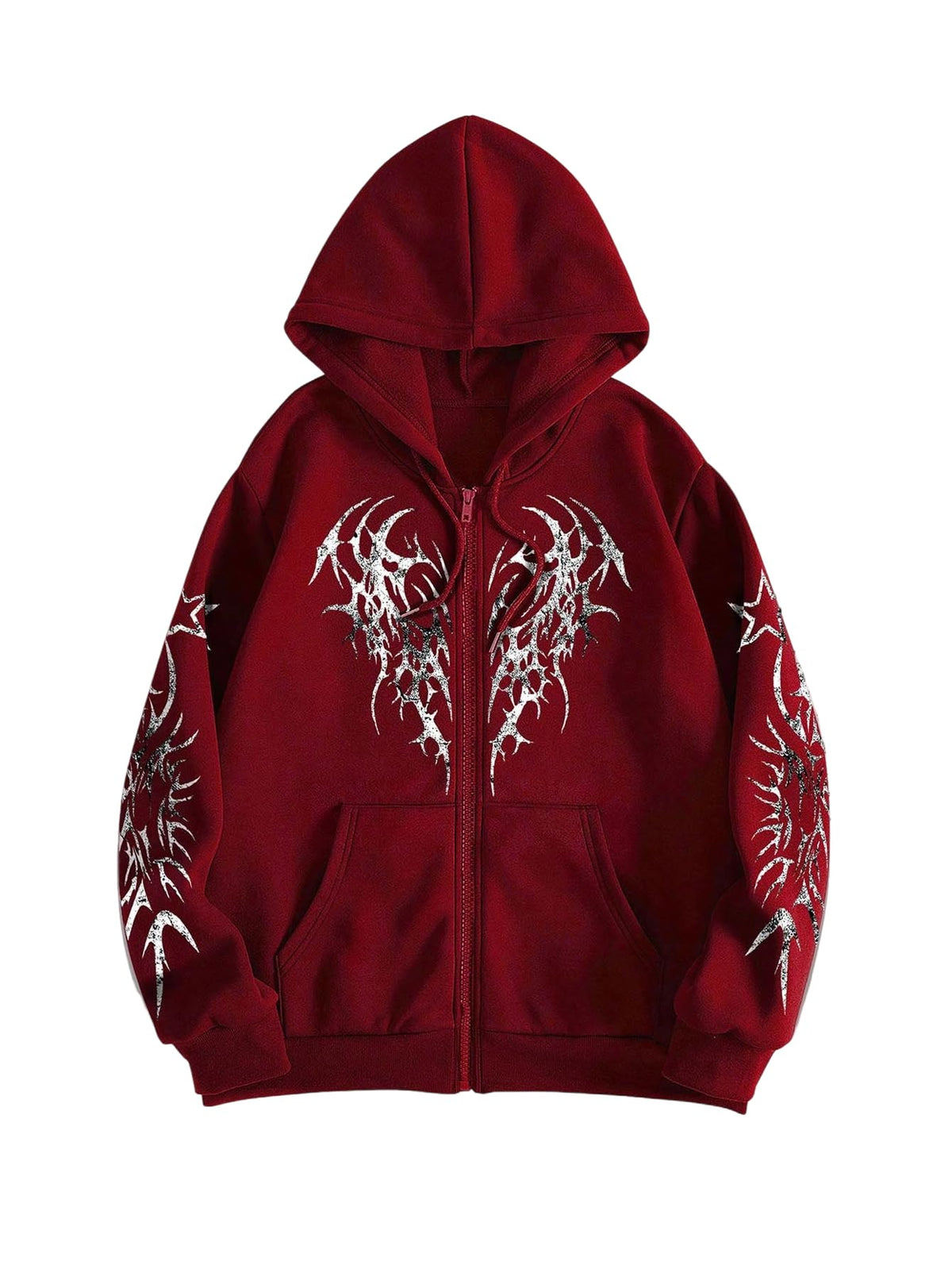 SHENHE Men's Zip Up Graphic Hoodie Long Sleeve Drawstring Sweatshirt