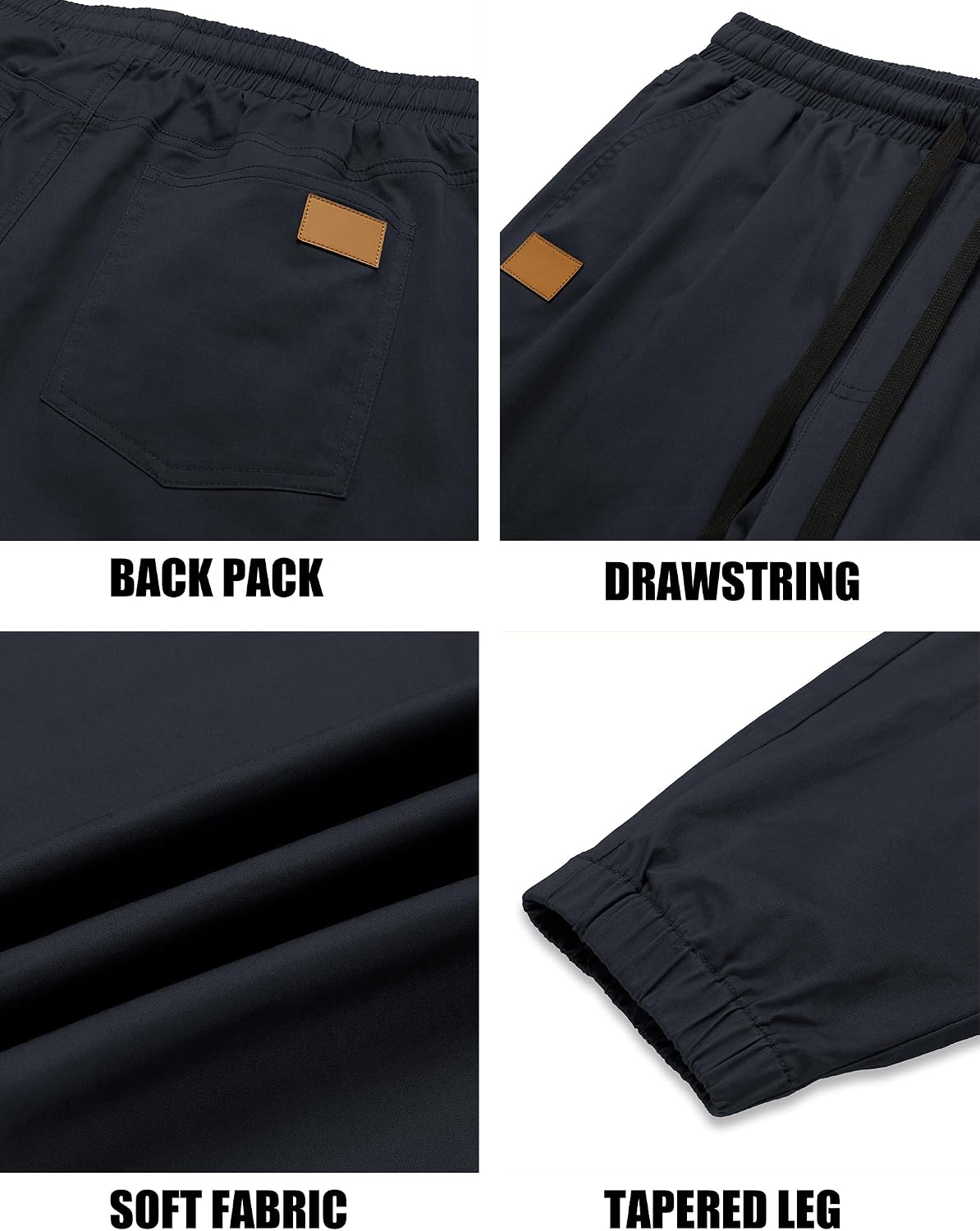 COOFANDY Mens Casual Joggers Cotton Elastic Drawstring Chino Cargo Pants