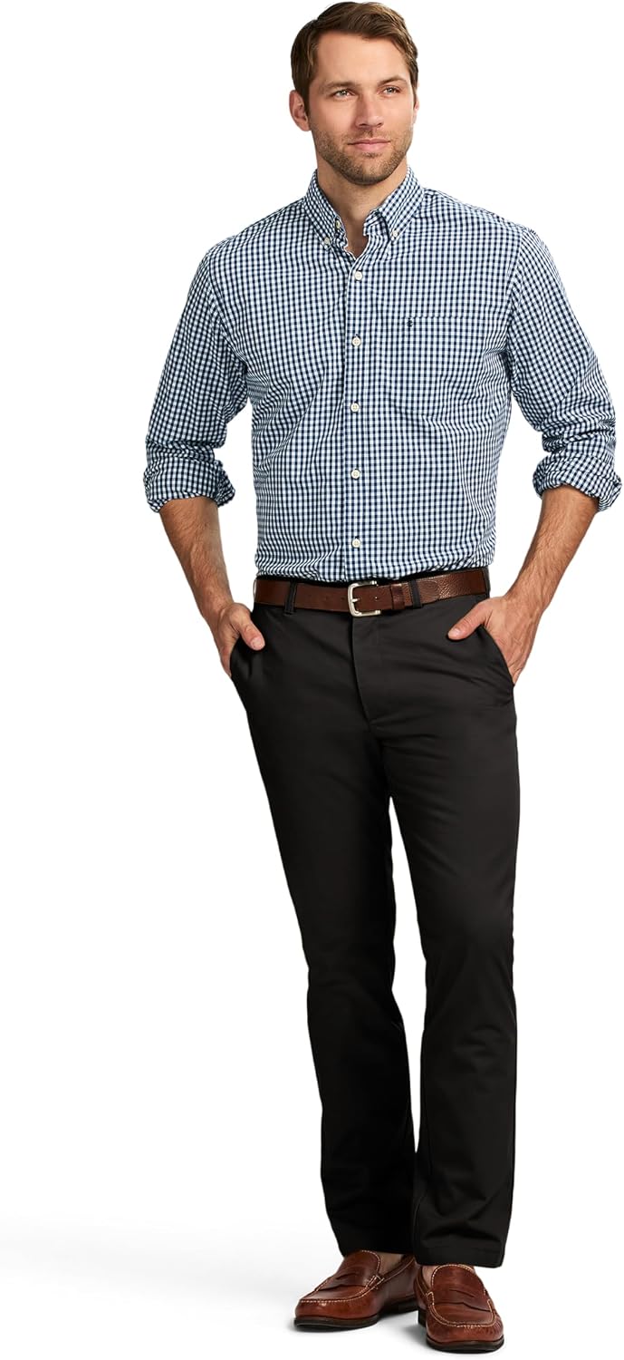 Izod Men's American Chino Flat Front Straight Fit Pant