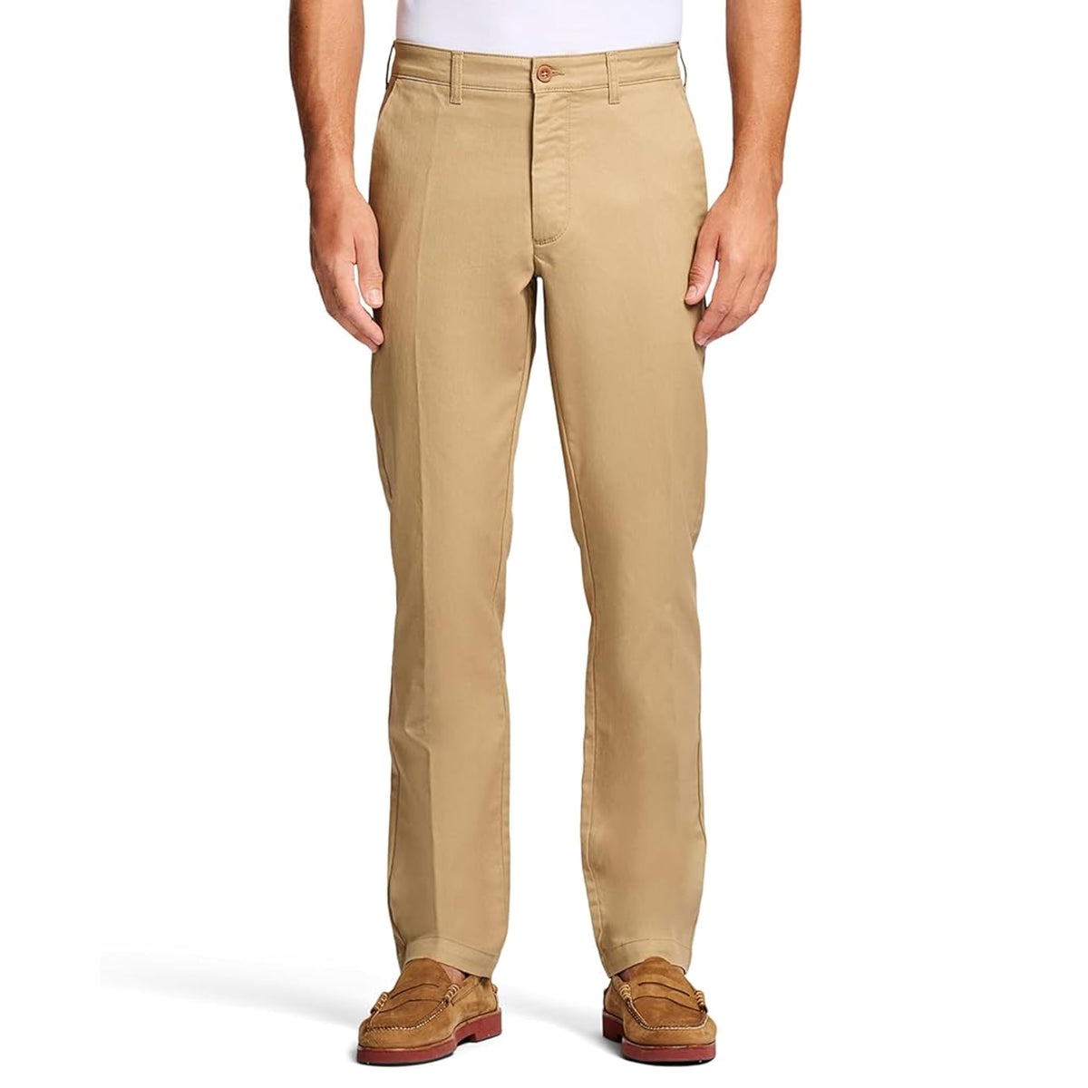 Izod Men's Performance Stretch Straight Fit Flat Front Chino Pant