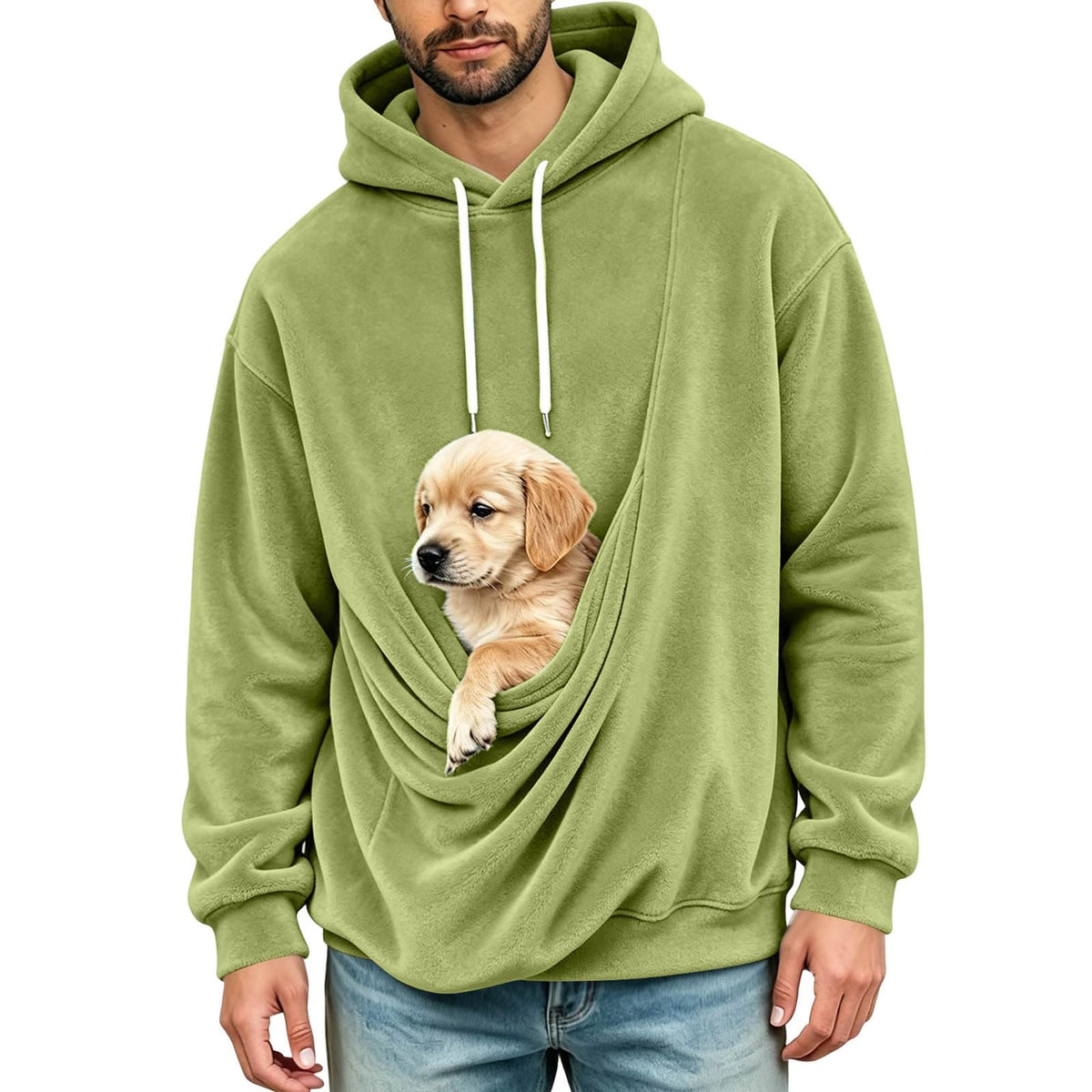 Mens Hoodies Pullover Fashion Kangaroo Pouch Hoodie Slim Oversized Tops Fall Winter Casual Animal Holder Sweatshirts