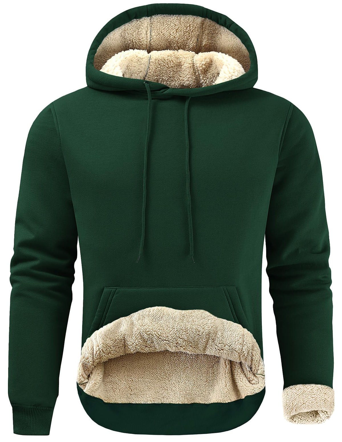 Gesean Men's Cotton Fleece Pullover Hoodie Sherpa Warm Hooded Sweatshirt