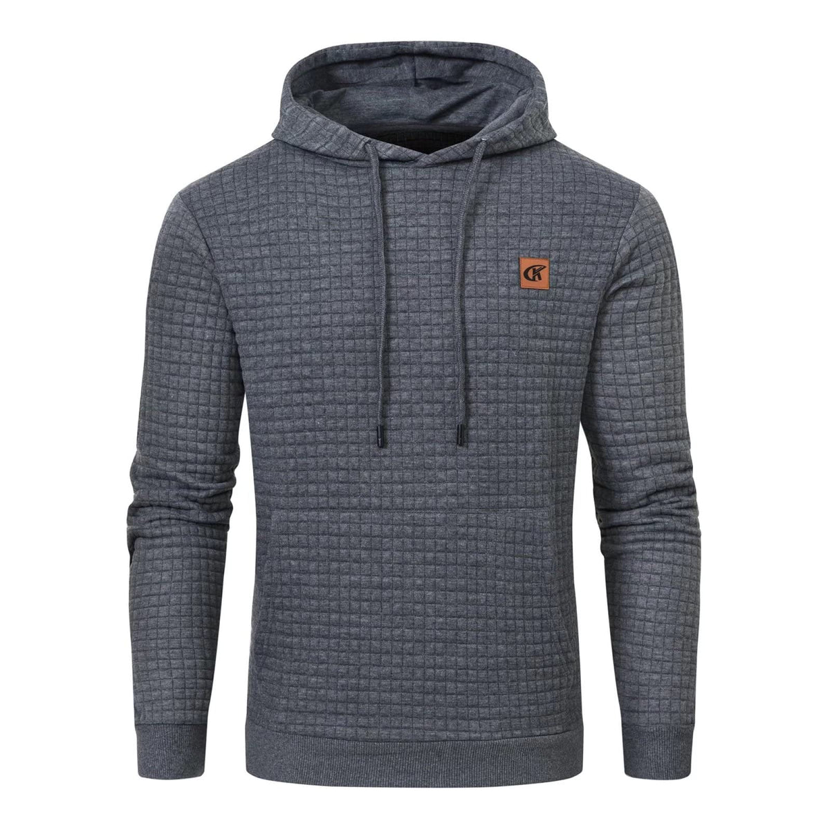 Yundobop Men's Pullover Hoodies Plaid Jacquard with Kangaroo Pocket