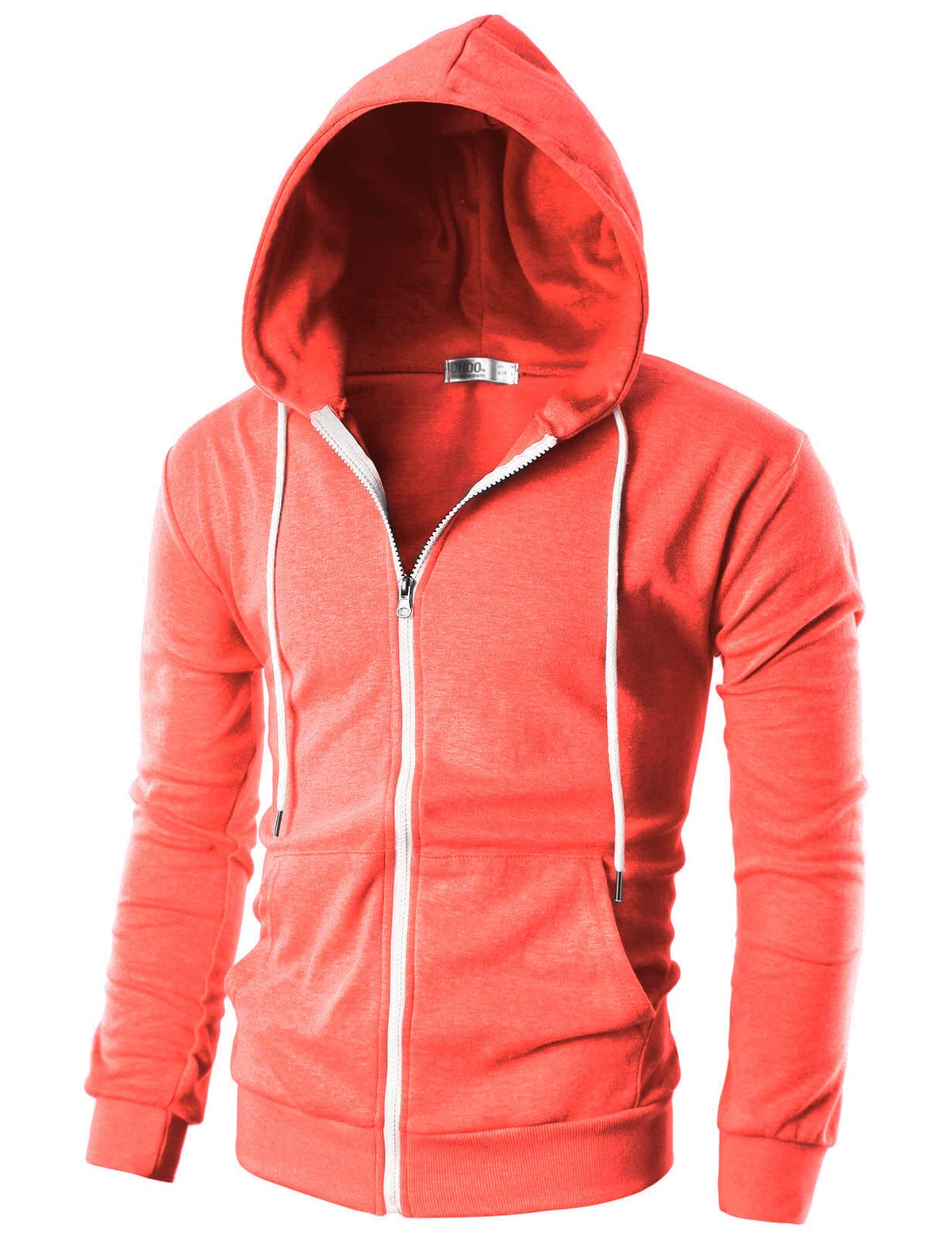 Ohoo Men's Zip Up Hoodie Lightweight Slim Fit Hooded Jacket