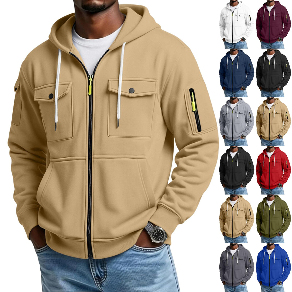 Mens Pullover Hoodie Oversized Lightweight Fleece Hooded Sweatshirt