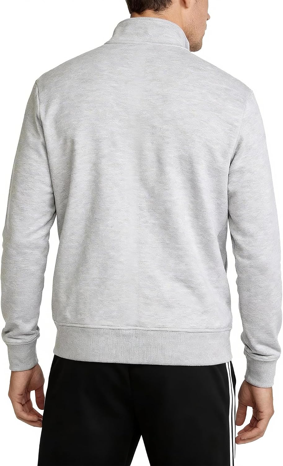 Mens Zip Up Sweatshirt No Hood Mock Neck Sweatshirts Men's Fleece Jackets Full Zip Lightweight Jacket Seam Pocket