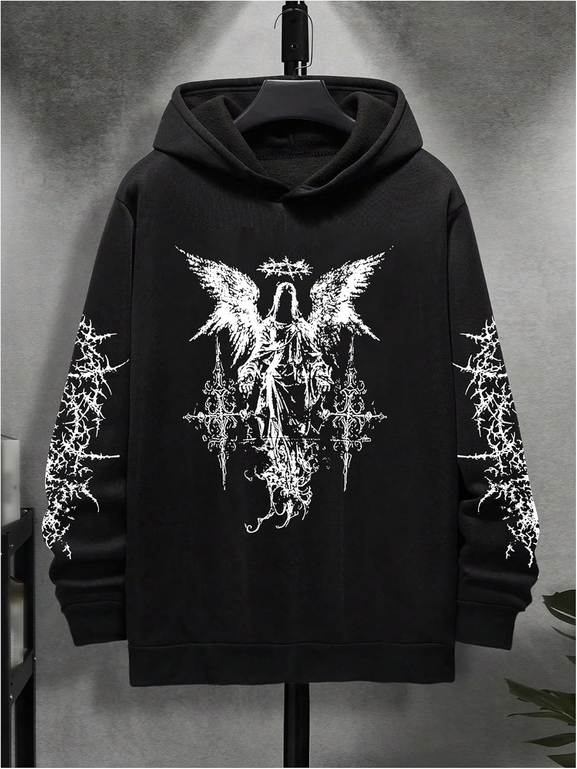 Verdusa Men's Y2k Gothic Graphic Hoodie Sweatshirt
