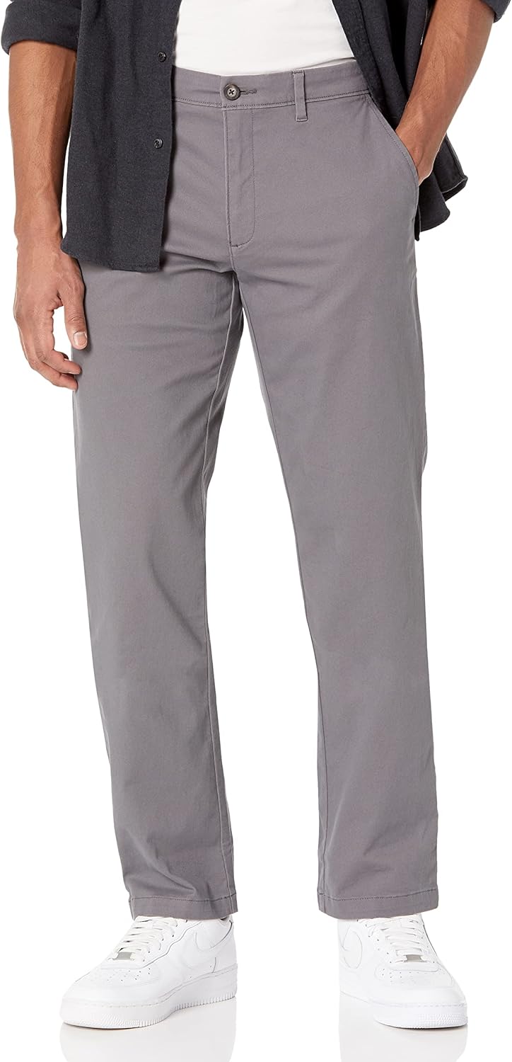 Amazon Essentials Men's Straight-Fit Casual Stretch Chino Pants, Sits at Waist