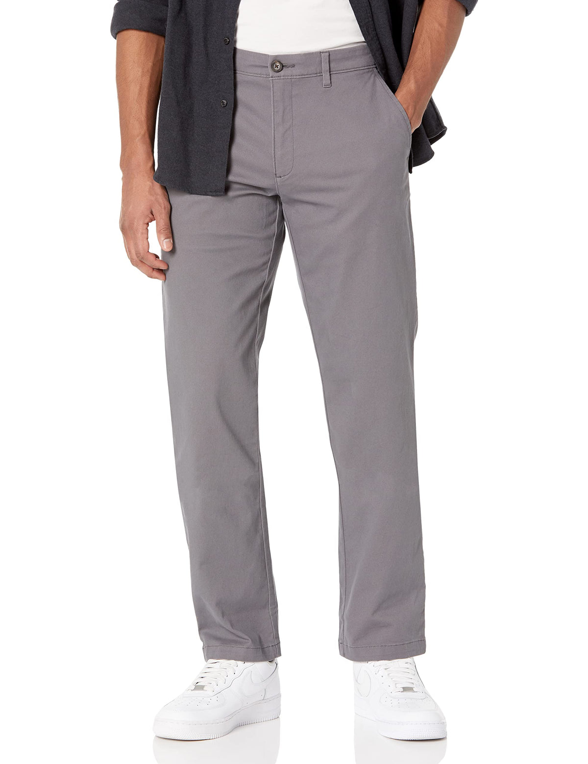 Amazon Essentials Men's Straight-Fit Casual Stretch Chino Pants, Sits at Waist