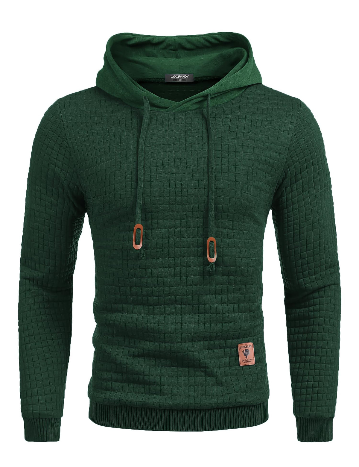 COOFANDY Mens Hooded Sweatshirt Casual Long Sleeve Drawstring Waffle Knit Pullover Hoodies