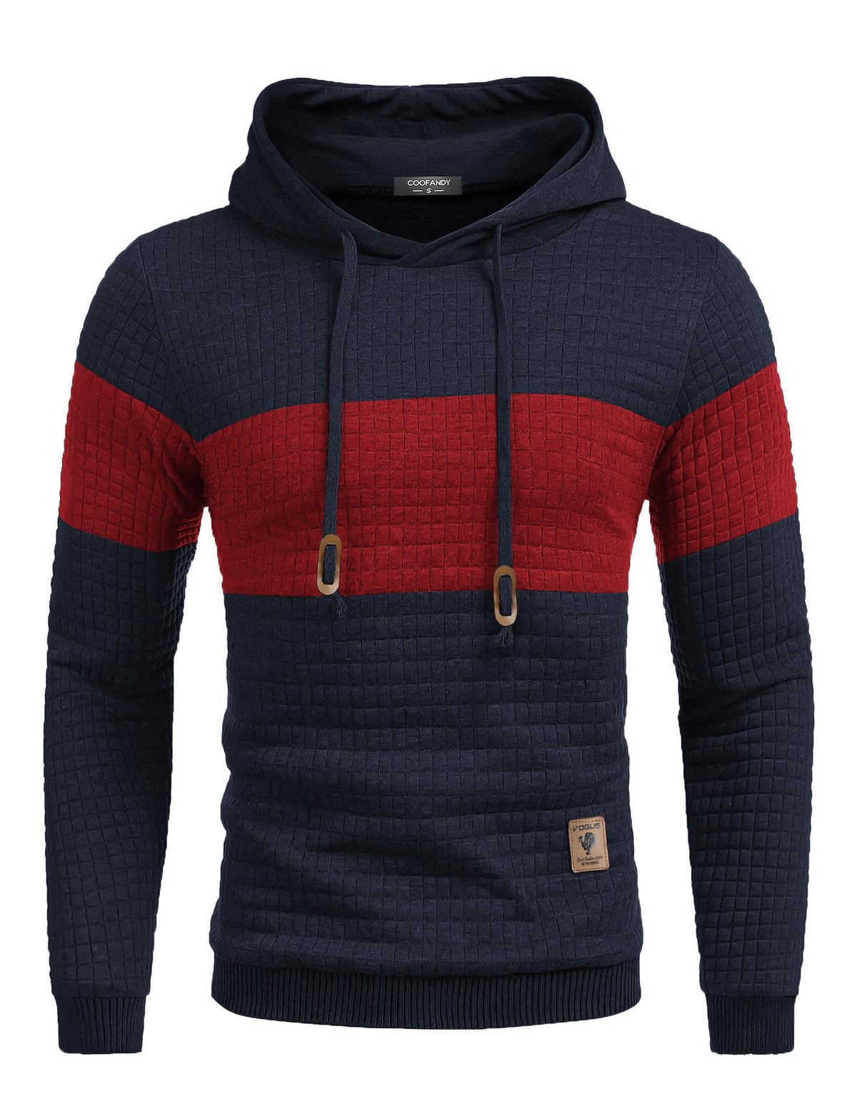 COOFANDY Mens Hooded Sweatshirt Casual Long Sleeve Drawstring Waffle Knit Pullover Hoodies