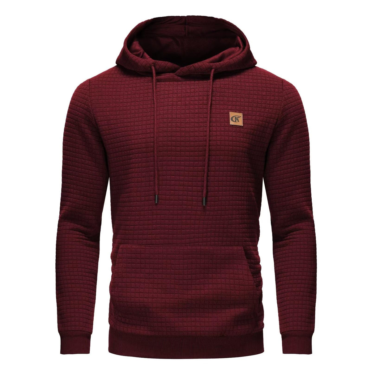 Yundobop Men's Pullover Hoodies Plaid Jacquard with Kangaroo Pocket