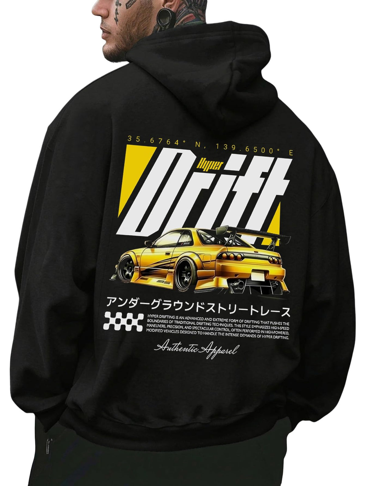 RoseSeek Men's Vintage Graphic Car Hoodies Long Sleeve Thermal Sweatshirts
