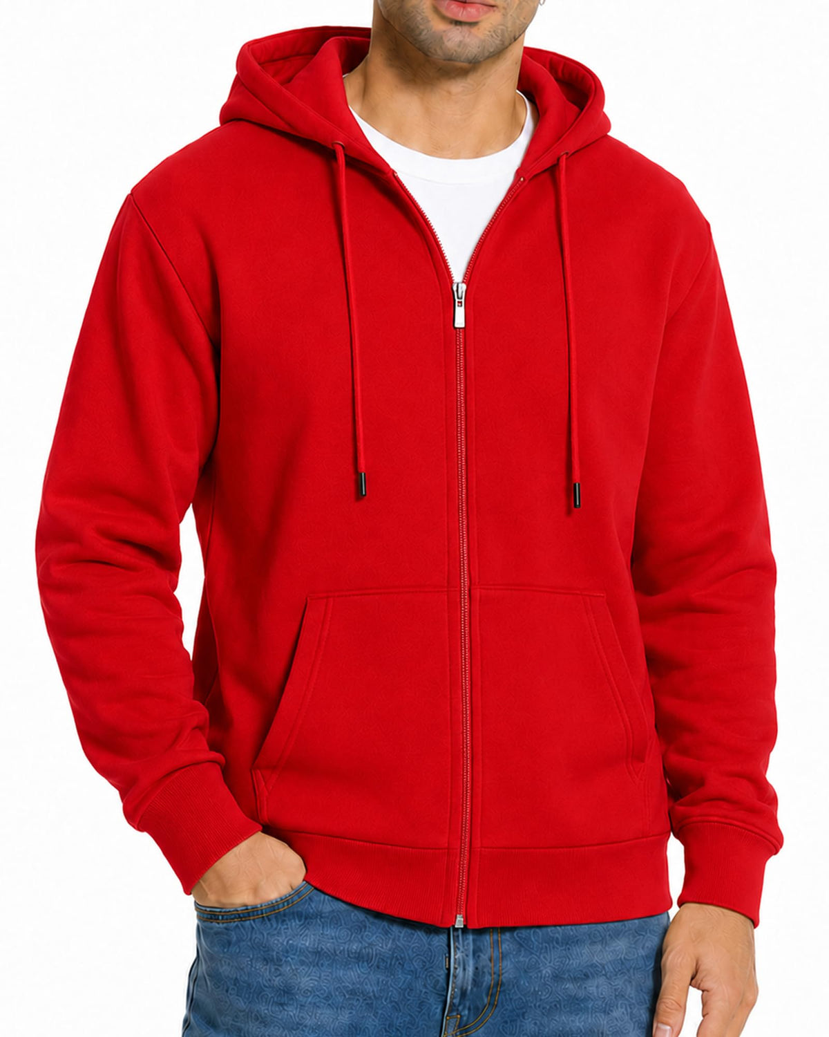 Men's Zip Up Hoodie Fleece Sweatshirt Jacket with Pockets