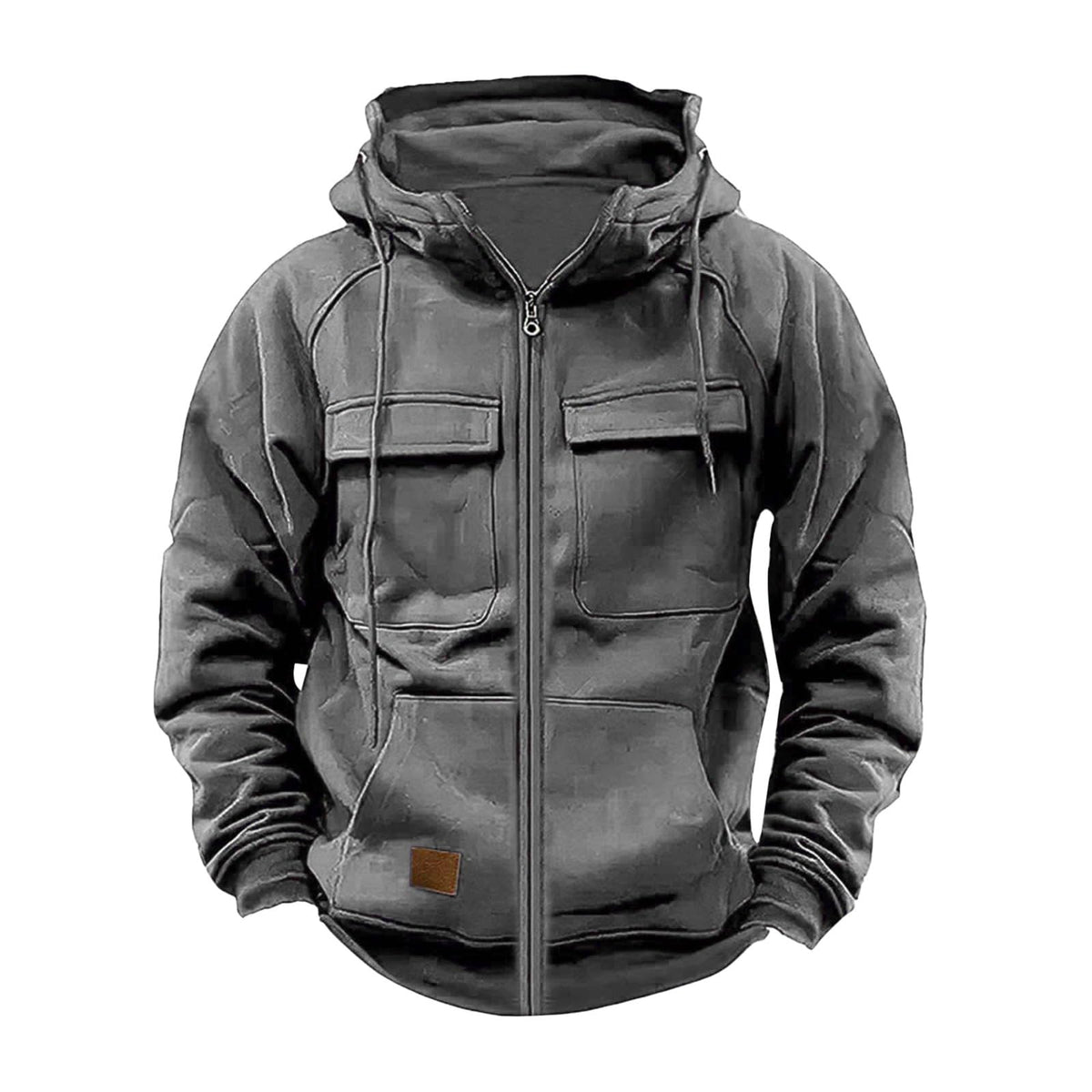 Mens Tactical Hoodies Zip Up Military Cargo Sweatshirts Long Sleeve Hoodie