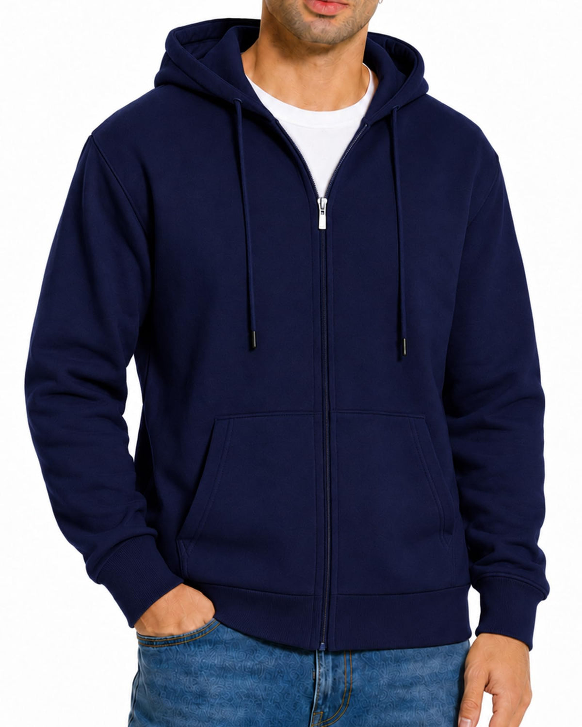 Men's Zip Up Hoodie Fleece Sweatshirt Jacket with Pockets