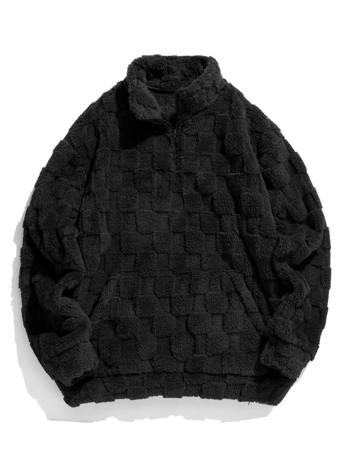 ZAFUL Men 1/4 Zipper Ethnic Aztec Fleece Unisex Winter Sweatshirt Tops 2026