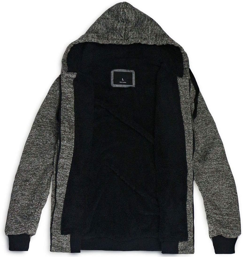 Gary Com Heavyweight Sherpa Hoodies for Men, Thick Fleece Lined Full Zip Up Winter Warm Sweatshirts Work Jackets