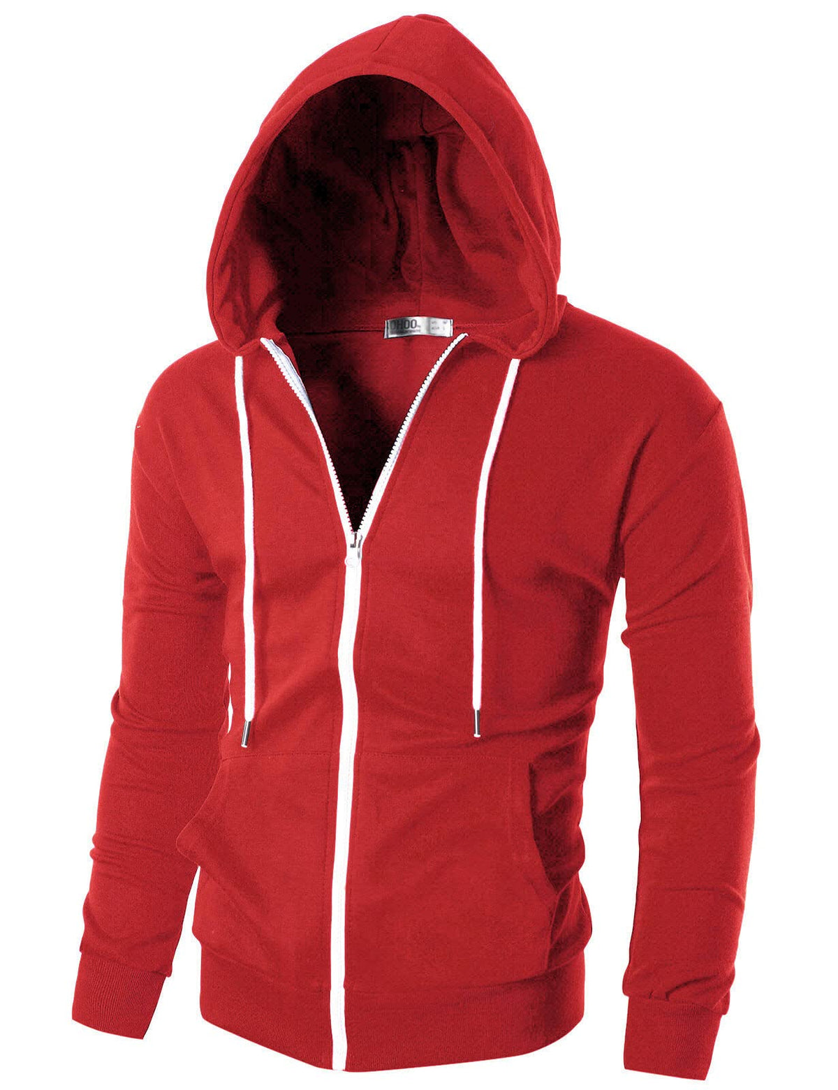 Ohoo Men's Zip Up Hoodie Lightweight Slim Fit Hooded Jacket