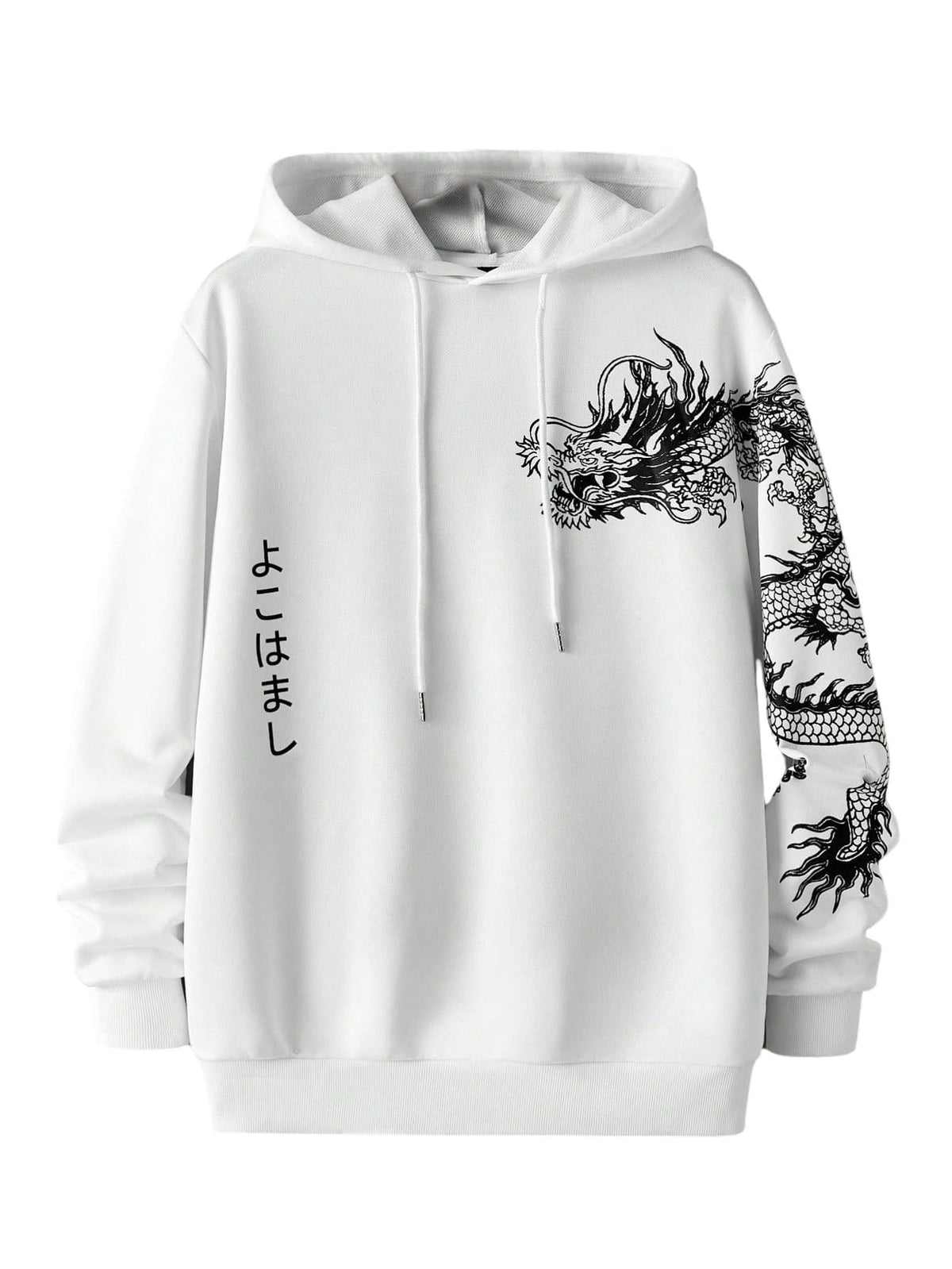 Floerns Men's Letter Graphic Print Lightweight Hoodies Long Sleeve Drawstring Pullover Sweatshirts