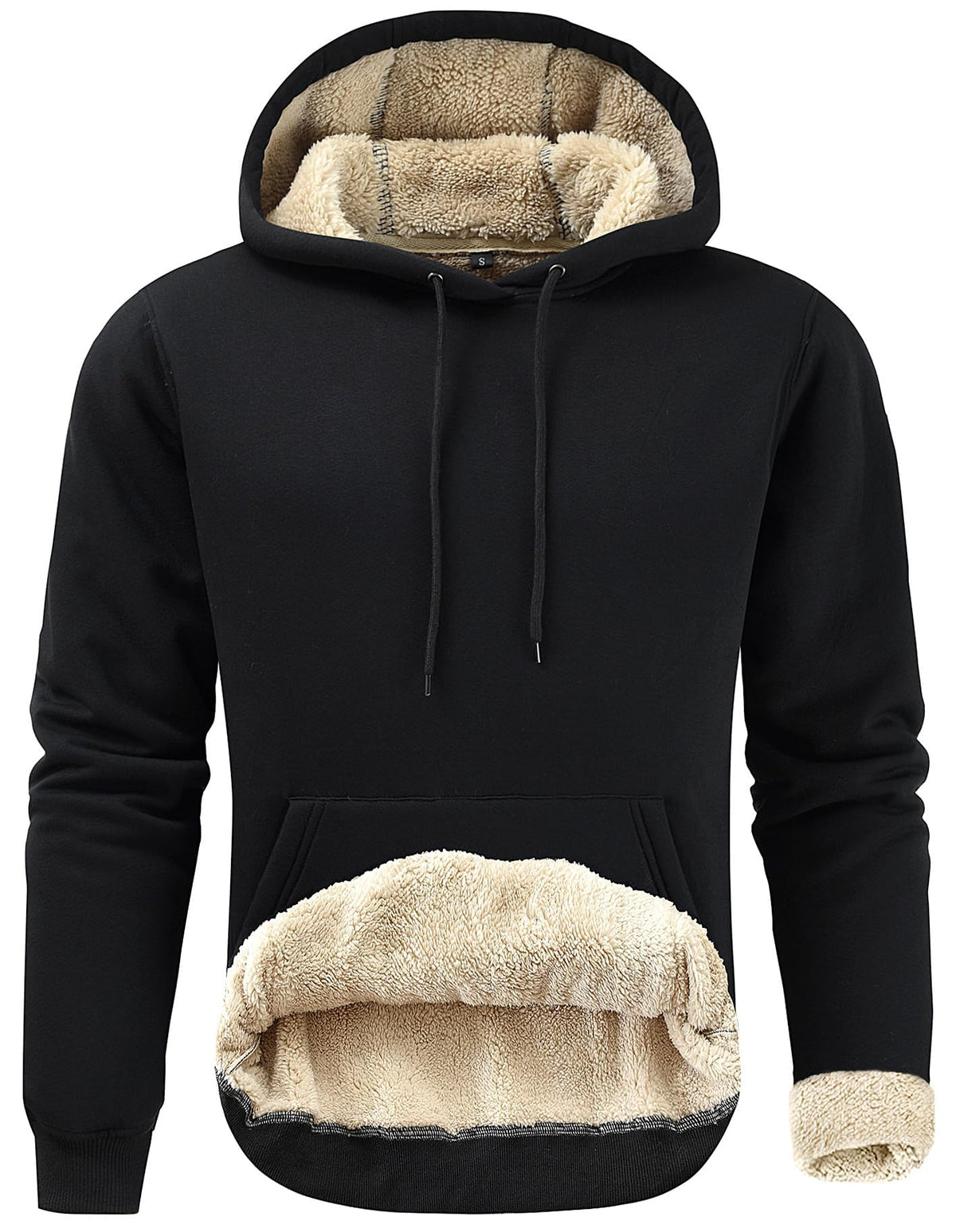 Gesean Men's Cotton Fleece Pullover Hoodie Sherpa Warm Hooded Sweatshirt